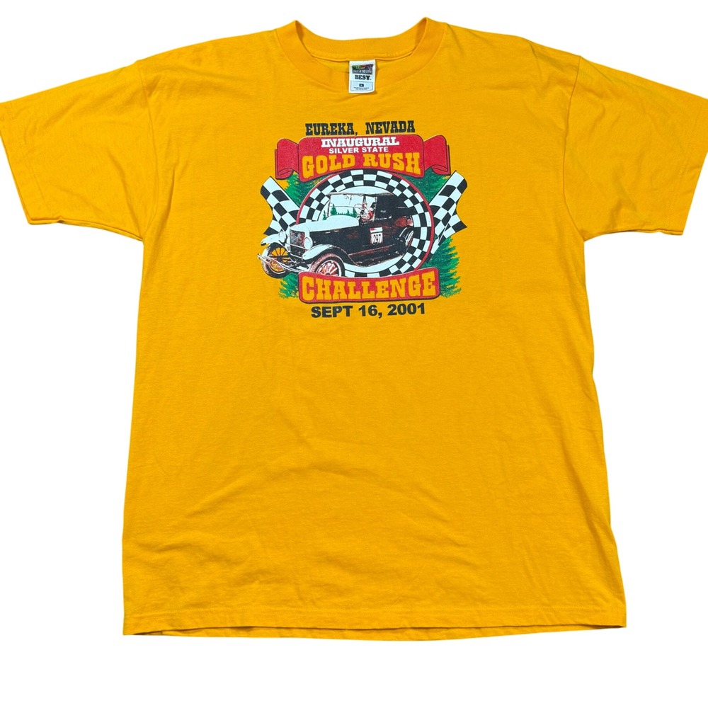 Vintage Y2K Men's XL Spell‎ Out 2001 Nevada Motor Speedway Dirt Racing T-Shirt